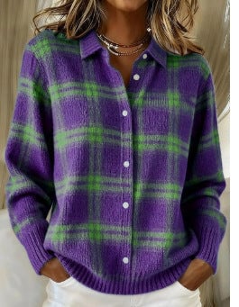 Maria soft check cardigan