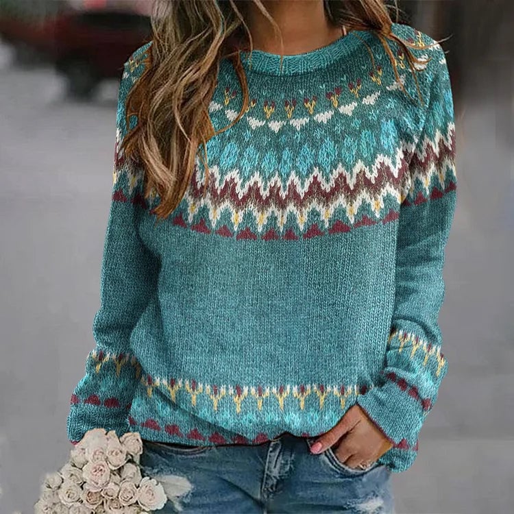 Peyton retro wave knit sweater