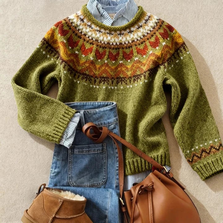 Jasmine green vintage knit sweater