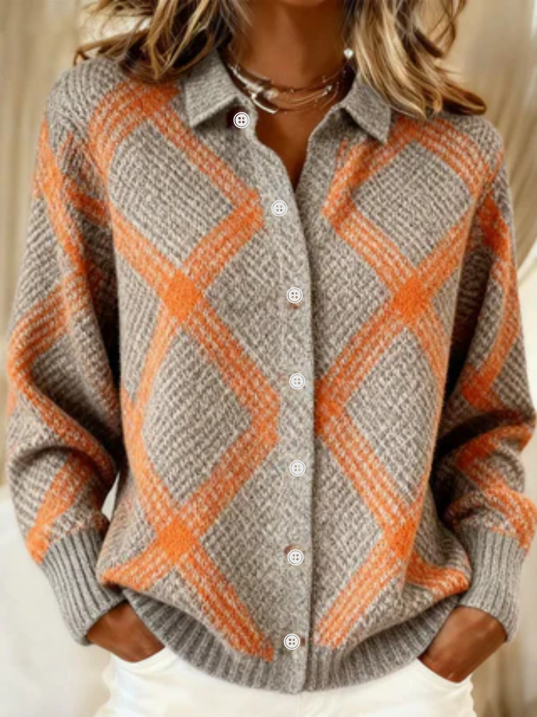 Christina patterned knit cardigan