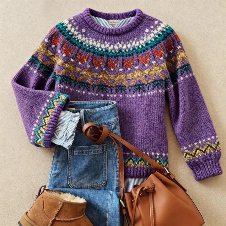Solva purple vintage knit sweater