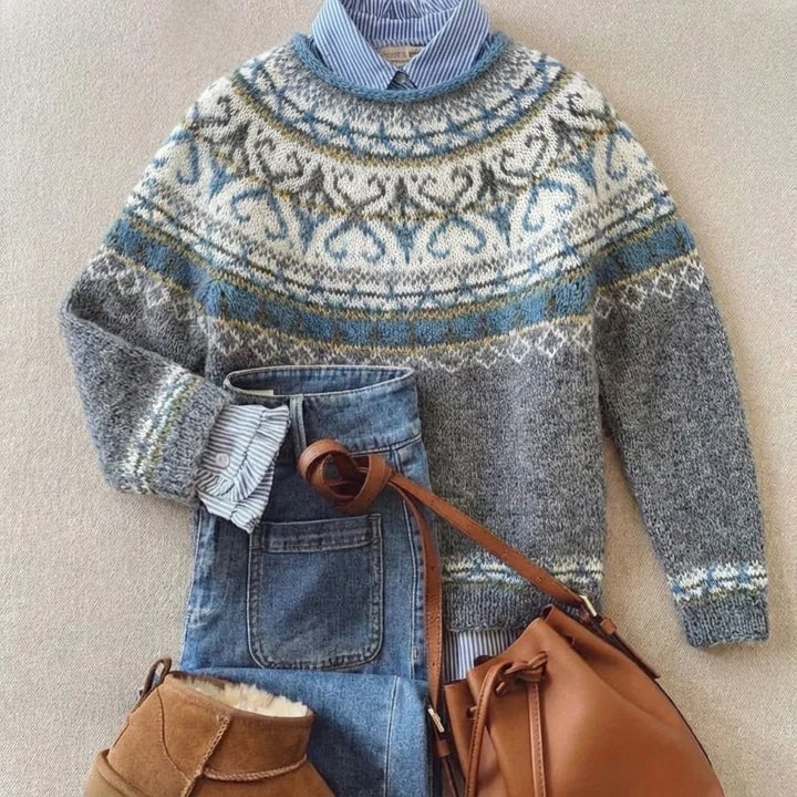 Cheryl grey vintage knit sweater