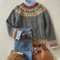 Megan stone grey vintage knit sweater