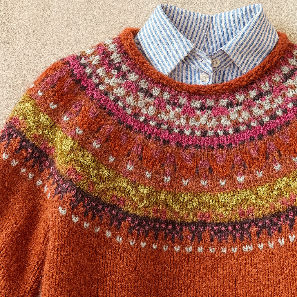 Simona red vintage knit sweater