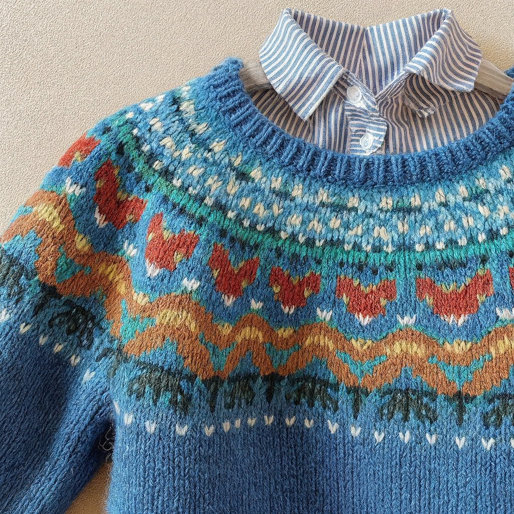 Kaylee blue vintage knit sweater