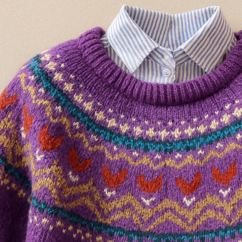 Solva purple vintage knit sweater