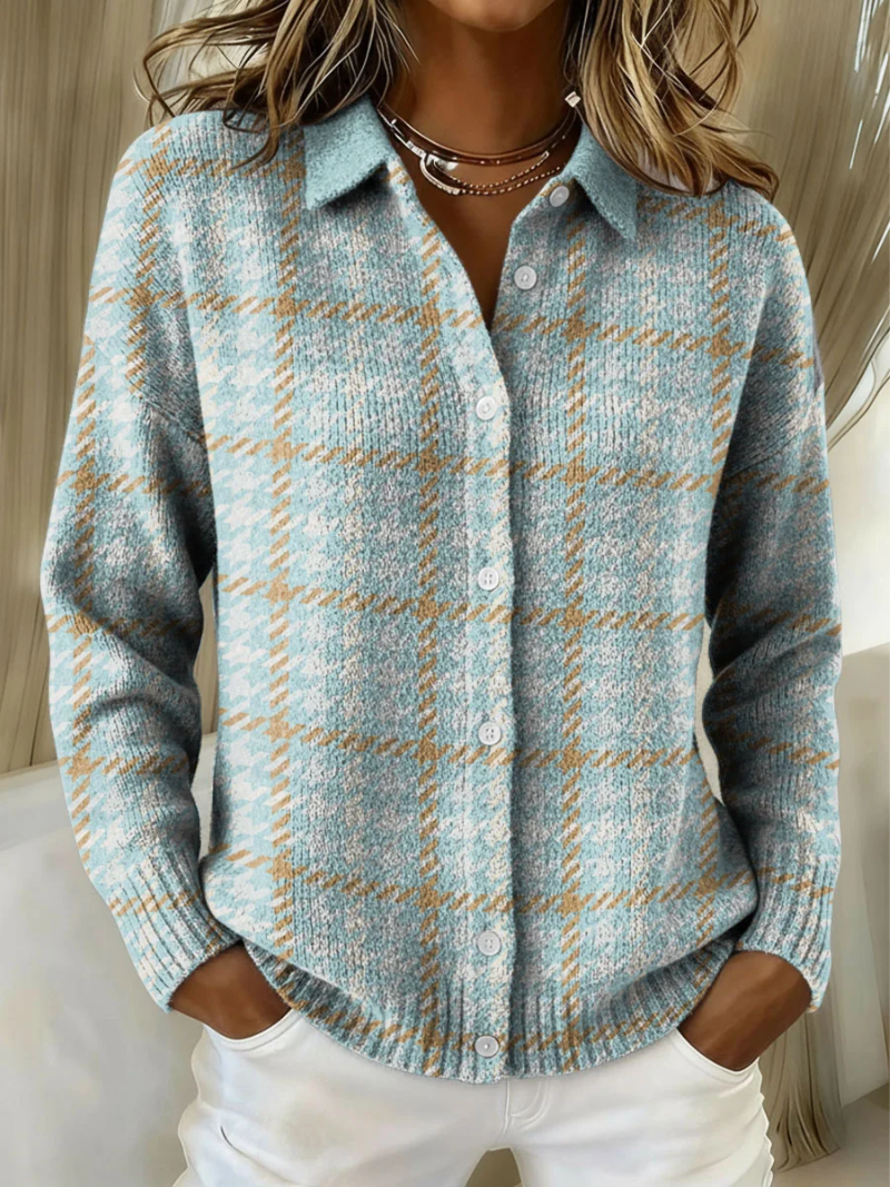 Clara sky blue plaid cardigan
