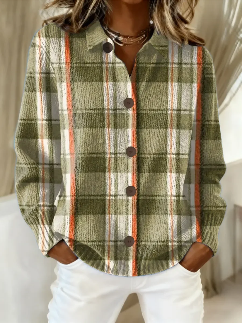 Hazel olive plaid cardigan