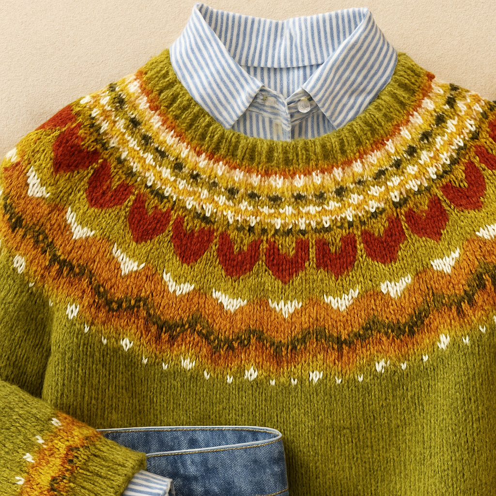 Jasmine green vintage knit sweater