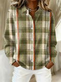 Noor moss green check cardigan